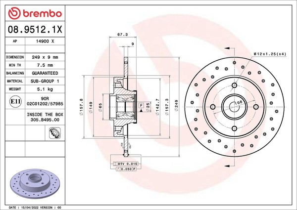 2X Brembo Bremsscheiben Hinten FüR Peugeot 307 3A/C CitroëN C4 Coupe La_-image