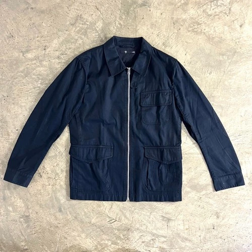 Uniqlo +J Jil Sander Cotton Linen Blouson Jacket Navy Blue Full Zip Men's Size M - product listing photo