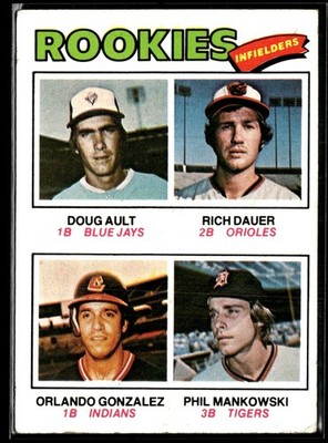 1977 Topps Doug Ault/Rich Dauer/Orlando Gonzalez/Phil Mankowski RC Blue