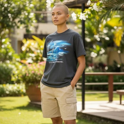 Chic Ford Vintage T-Shirt Thailandia Souvenir Palm M 42 Baumwolle Schwarz - Bild 1 von 4