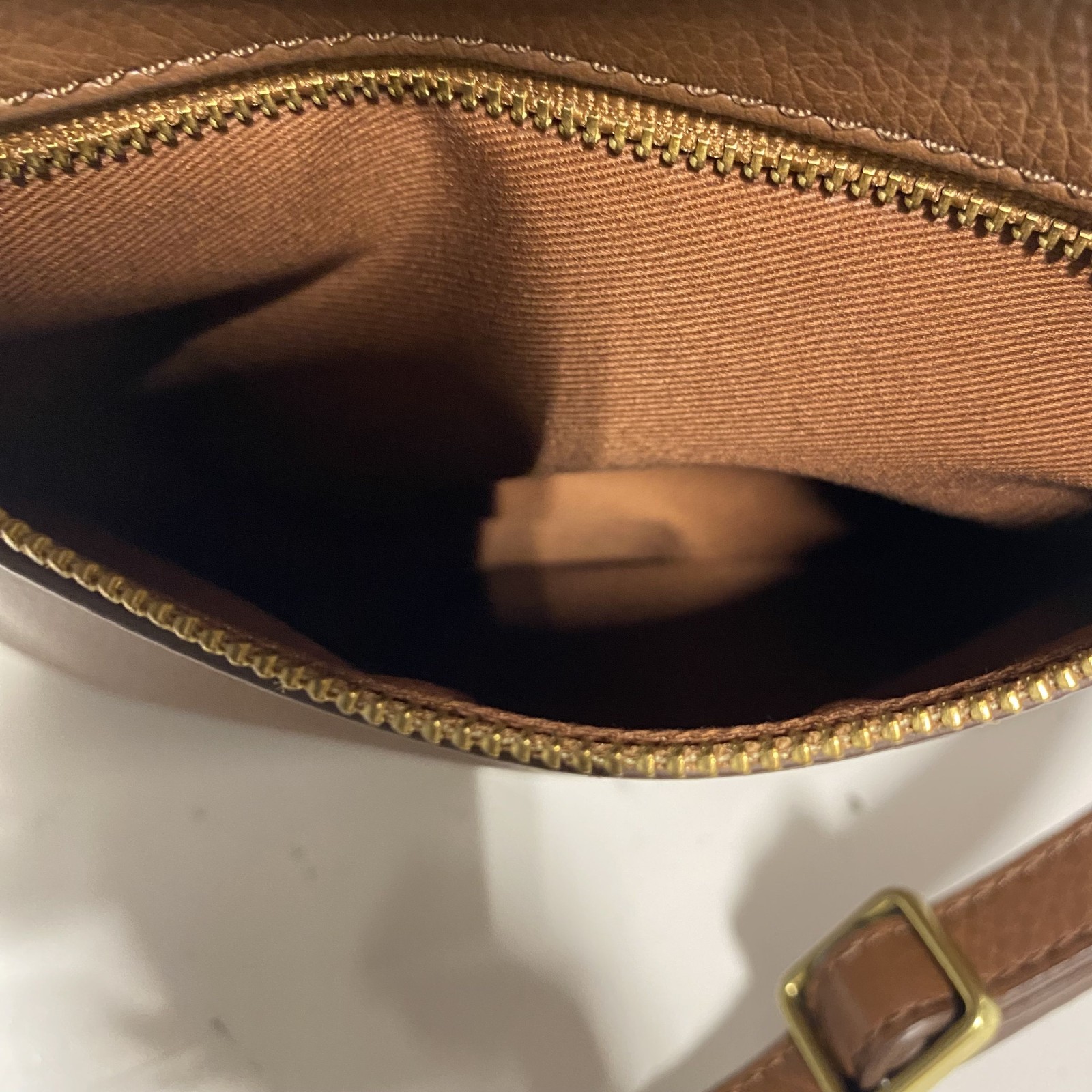 Fossil Brown Solid Leather Adjustable Crossbody P… - image 5