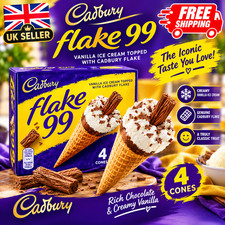 Cadbury Flake 99 Ice Cream Cone, 4 x 125ml (Frozen)