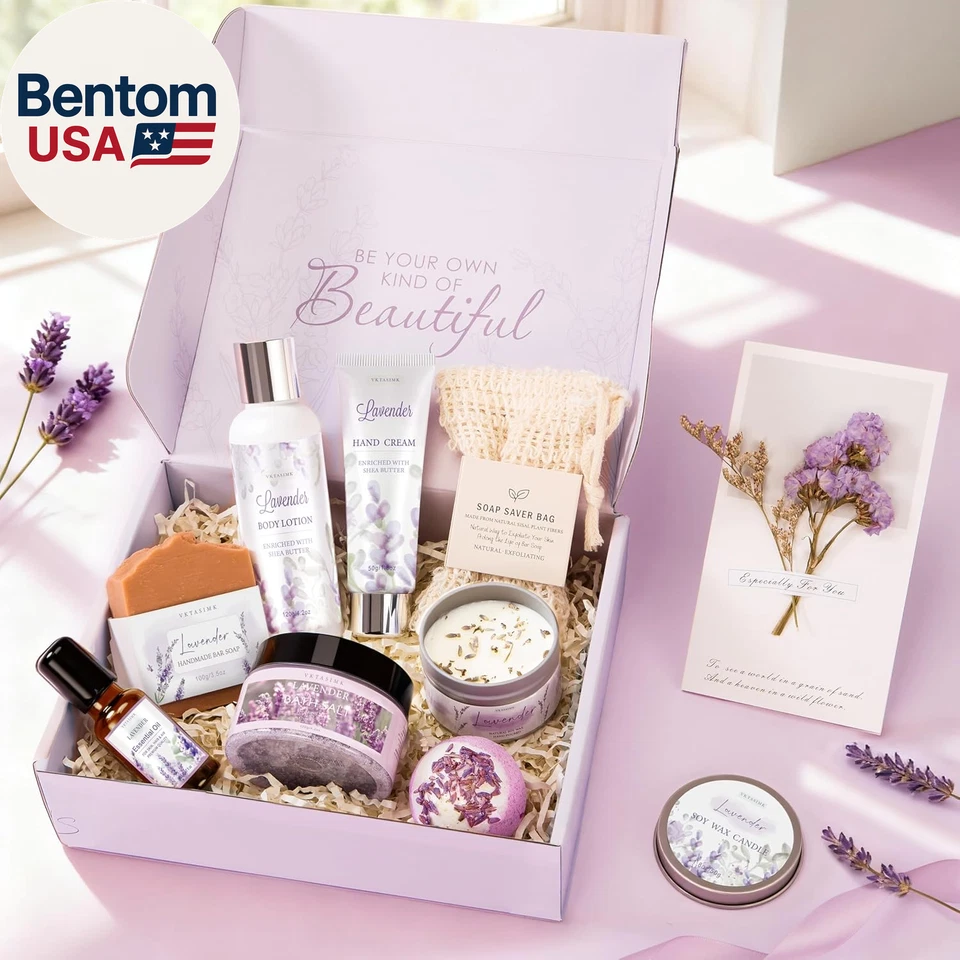 Regalos para Mujer, Baño Lavanda y Cuerpo Cesta Regalo Relajante Spa Cuidado Personal Regalo, Foto 3 de 4