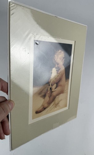 Bessie Pease Gutmann Matted 8 x 10 Lithograph Art Print CHUMS Baby & Puppy Rare - Picture 7 of 7