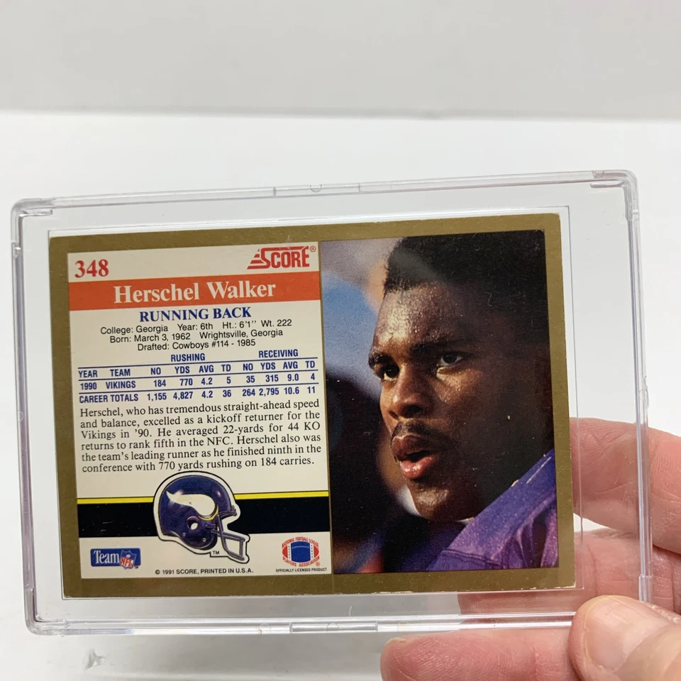 Herschel Walker Autograph 1991 Score Football Card - Image 2 of 2