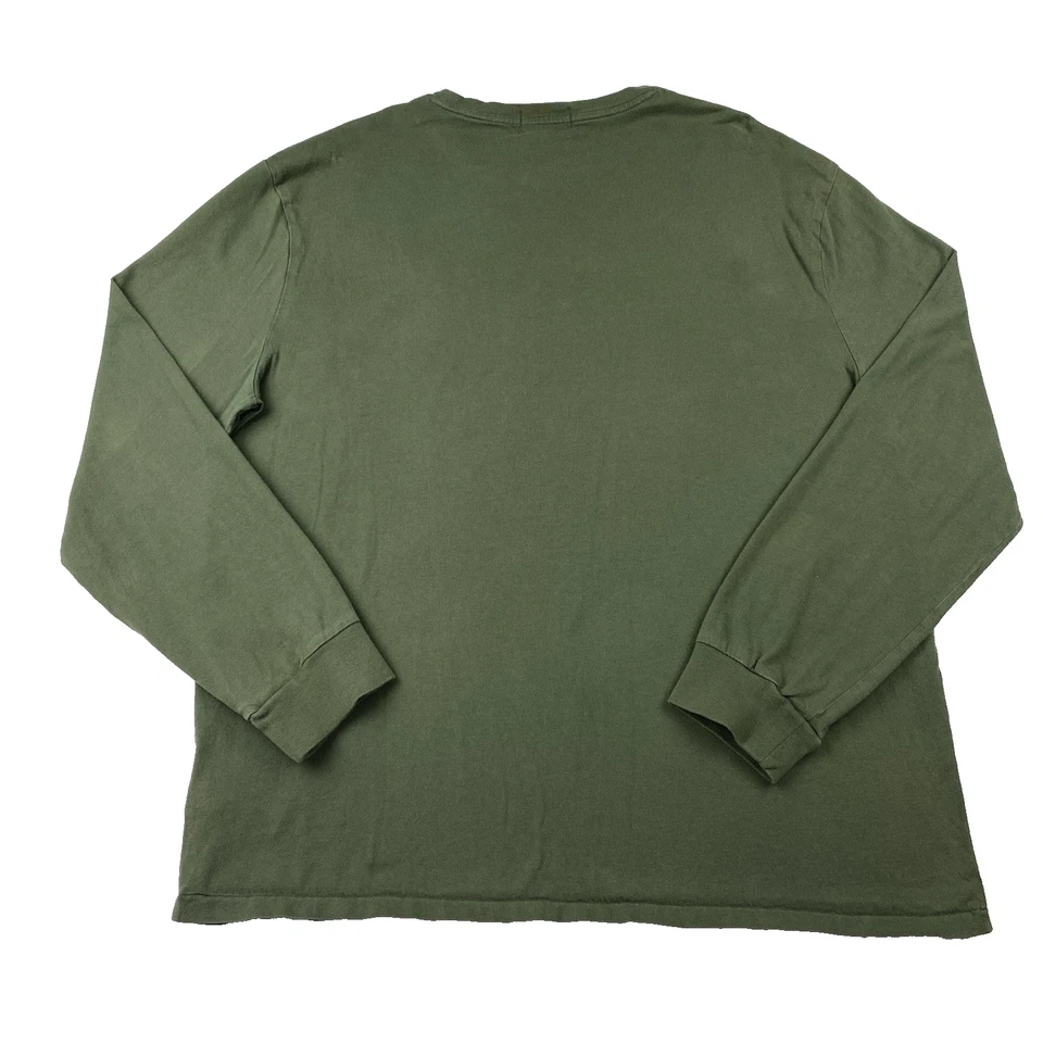 Polo Ralph Lauren Para Hombres Grande Manga Larga Polo Oso Gráfico Camiseta Calce Clásico Verde Foto 3 de 4