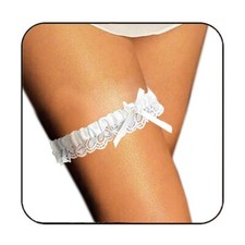 Bride Wedding Garter White Lace Floral Bowknot Stretch Leg Garter Set Bridal
