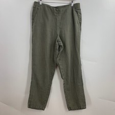 J.Jill Women's Love Linen Straight Relaxed Slash Pocket Elastic Waist Pants SZ M