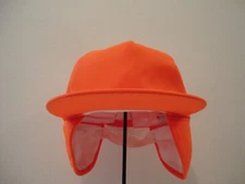 NEW-Vintage Blaze Orange Hunting Hat Cap w/Folding Ear Covers-free ship-C photos