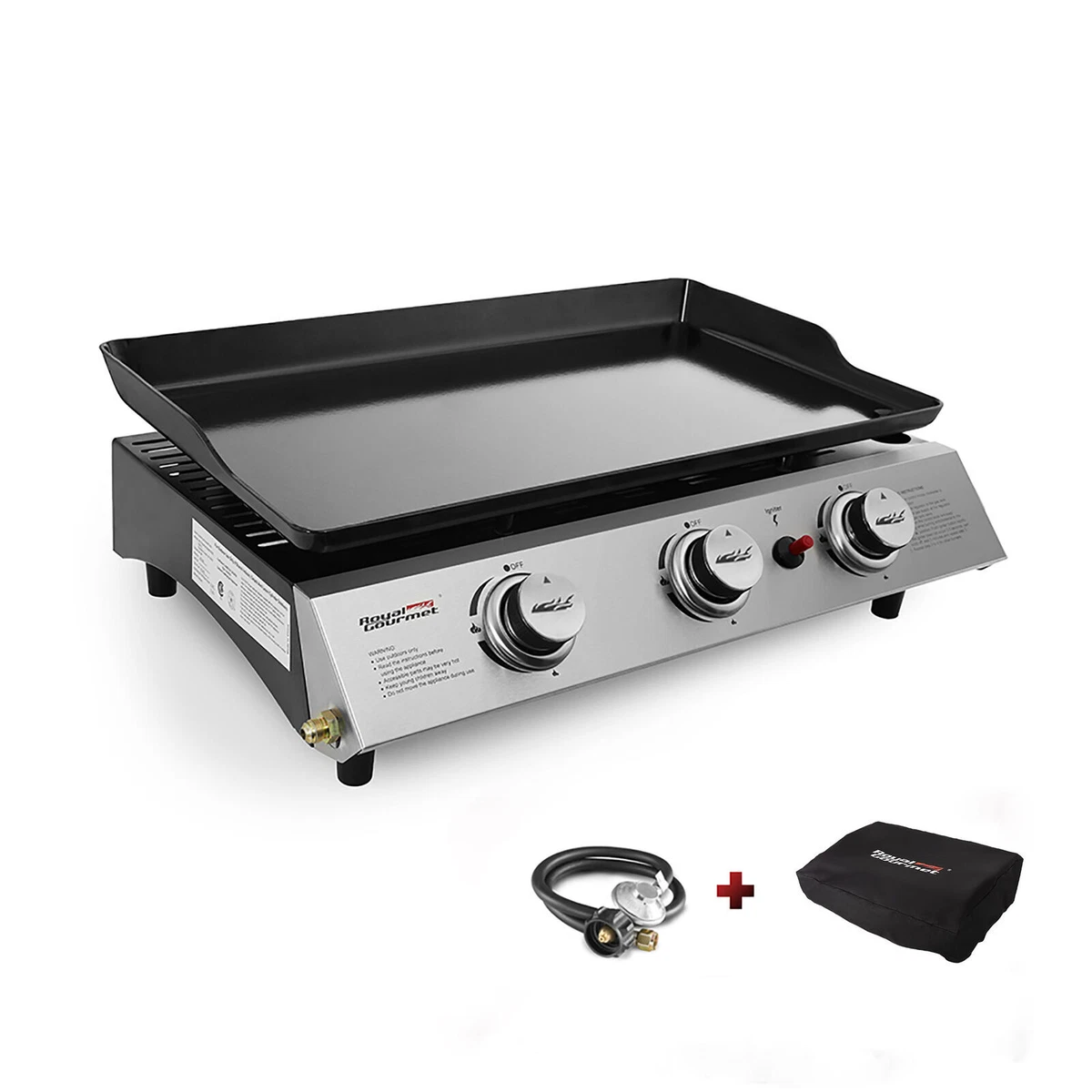 3 Burner 26 400 BTU Portable Gas Portable Flat Top Grill Griddle