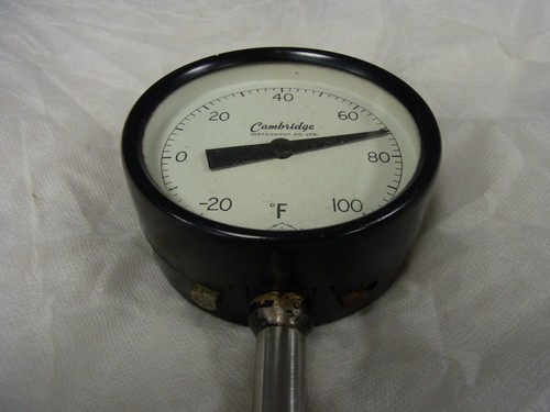 Vintage Cambridge Instruments Thermometer w Probe -20 to +100 F Fahrenheit Large - Picture 4 of 6