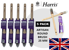 Harris Artisan Round Brush 25mm 5 Pack Sash Paint Brushes Synthetic Fine Detail
