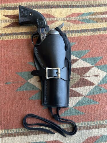 Fit Colt SAA Uberti EMF Pietta 1873 4.75 Western Fast Draw Holster Black Leather