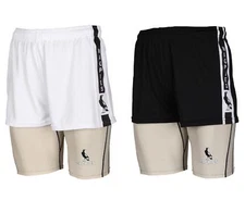 Kids Mens Black or White Magpies Football Shorts + FREE Collingwood Footy Socks