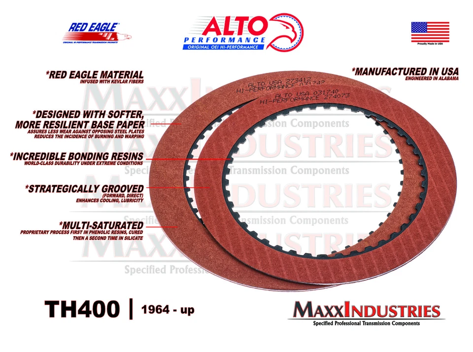 Kit Embrague Transmisión TH400 Turbo 400 Alto Rendimiento Alto Red Eagle 031752HP Foto 3 de 4