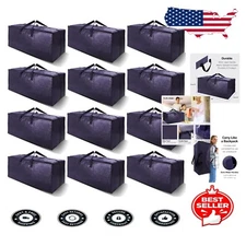 Lightweight 12 Pack Heavy Duty Moving Bags - Ideal for Space Saving & Storage