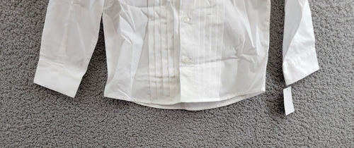 Nautica Pleated Button Front Shirt & Bowtie Little Boys 7 White Long Sleeve~ - Picture 3 of 17
