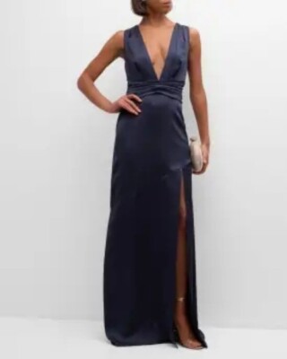 green emerald velvet dress Ramy Brook Women's Leora Maxi Halter Dress - Blue