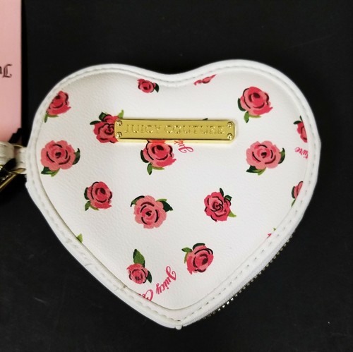 Nuevo Juicy Couture Blanco, Rosado Rosa PVC, Oro Cremallera, Corazón Forma Mano - Imagen 4 de 6