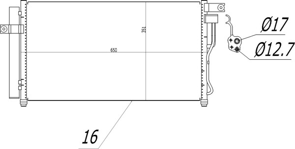 HART 619 064 Condenser, air conditioning for HYUNDAI