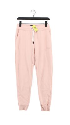 Superdry Women's Sports Bottoms UK 12 Pink Cotton with Polyester