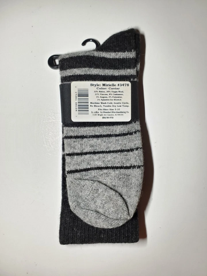 ☆ 2 PARES ☆ Calcetines B.ella Mirielle Caviar Lana Angora Mezcla Cachemira  Foto 2 de 2