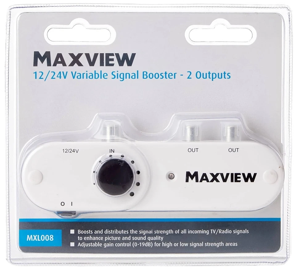 Maxview Caravan or Boat TV/FM Signal Booster 12V and 24V Adjustable Power - Image 3 of 4