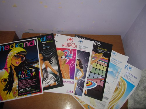 HED KANDI - 7 x ORIGINAL PROMO POSTERS - ALL IN MINT CONDITION !!!! (HEDKANDI)