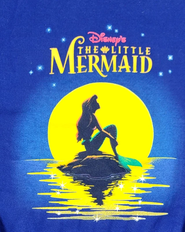 Sudadera De Colección Little Mermaid Disney Store Azul Cuello Redondo Talla S Hecha en EE. UU. 1989 Foto 4 de 4