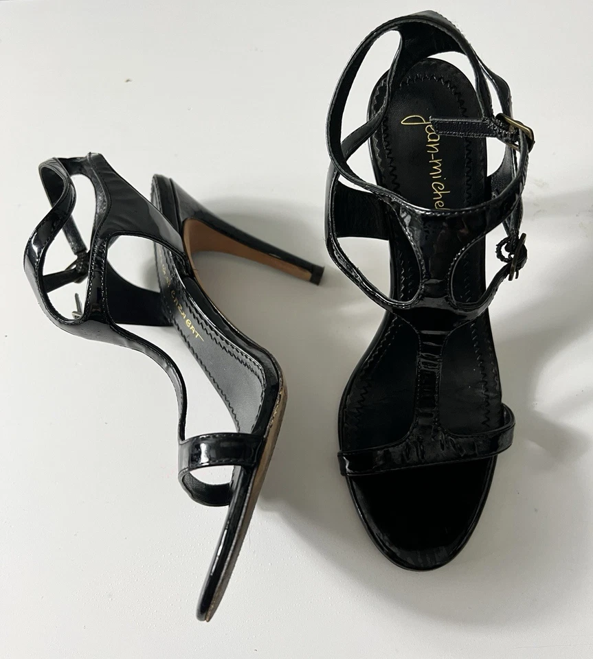 Jean-Michel Cazabat Mujer Negro Correa Tacones 37.5 EE. UU. 7 Foto 2 de 4