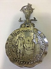 Ancienne pelle à sucre scène figurative Allemagne 800 en argent