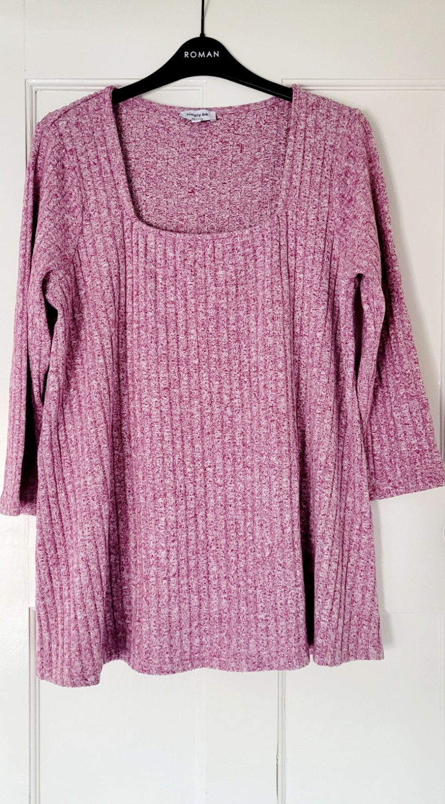 Ladies Crew Neck Ribbed Jumper Size 18 eBay