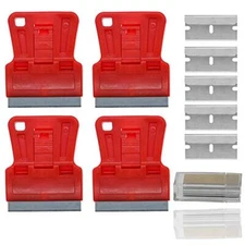 WEKOIL Mini Plastic Razor Blade Scraper High Visibility Red  with 5 Spare