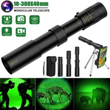 Day/Night Military Telescope 10-300X40mm Zoom HD Monocular Mobile Telescope US
