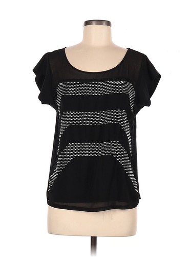 T-shirt Express GLAM Noir à Col Rond - Motif Pailleté - Taille XS - Neuf Avec étiquettes