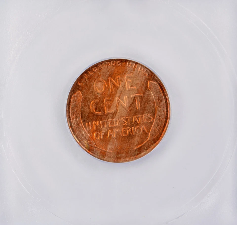 MINT ERROR - 1918 Lincoln Wheat Cent 1c - ICG MS64 RB- Streaked Alloy MINT ERROR - Image 4 of 4