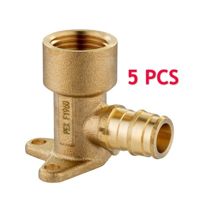 EFIELD 5 PCS Pex A Expansion Brass Fittings 1/2'' Female Drop Ear Elbow-F1960