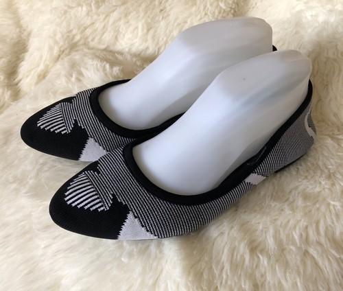 SKECHERS Cleo Wham 48487 Black & White Geometric Ballet Flat Women’s Size 9 - Picture 4 of 8