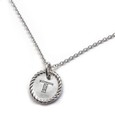 DAVID YURMAN New Cabled Round Initial T 18 Ne...