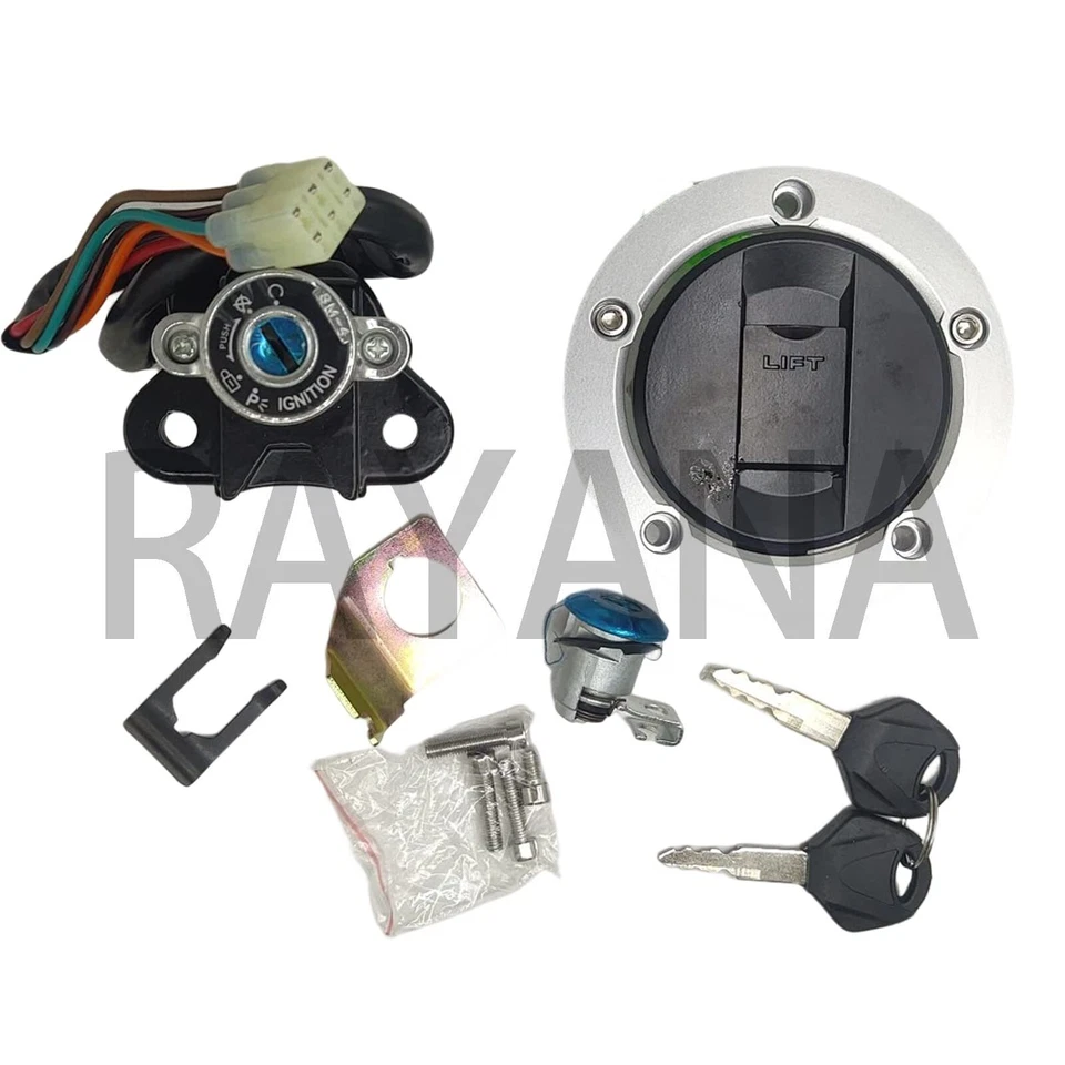 Interruptor de encendido + tapa del tanque de combustible de gas + bloqueo de asiento + llaves para Suzuki GSXR600 750 1000... Foto 3 de 4