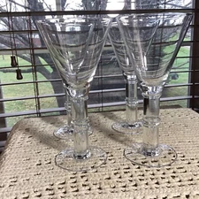 4 8 Oz Wine Cocktail 7 1/2” Pillar Design Glasses