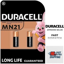Duracell MN21 Batteries Alkaline LRV08 A23 L1028 1.5v 2 Pack Doorbell Battery