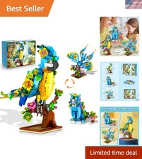 Vibrant 3-in-1 Building Set: Parrot, Butterfly, Kitten - Gift for Kids  Adults
