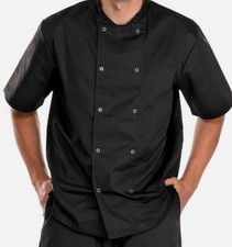 Click Workwear - CHEFS JACKET SHORT SLEEVE BLACK Small