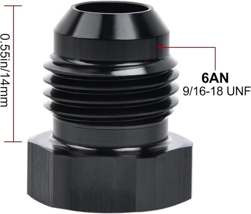 3AN 4AN 6AN 8AN 10AN Male Flare Blanking Plug Fitting Adapter Hex Aluminum 2Pcs - Picture 12 of 14