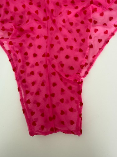 Victoria's Secret One Piece Mini Hearts Bodysuit Romper Pink Size XXL NWT - Picture 14 of 15