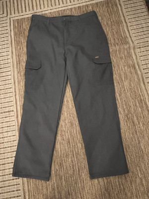 Stanley Mens Fleece Lined Pants 36x32 Charcoal Gray Cargo Workwear EUC 