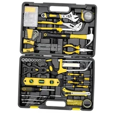  218 Piece Tool Kit, Tool Set Mechanics Kit, Portable Tool Box Set with Yellow