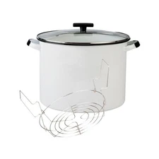 Granite Ware 21 Quart Water Bath Canner with Jar Rack & Lid (White)