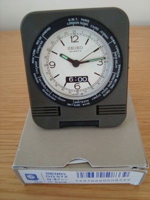Vintage Seiko Qq512N Weltzeit Reisewecker - Made in Japan - um 1990 - NEU